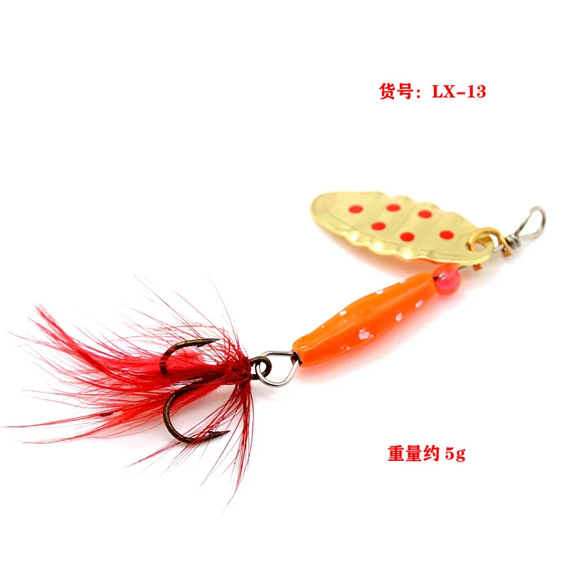 Testar-Juego de señuelos de pesca con hilandero manual, cuchillas giratorias de Metal y cuentas brillantes, cebo ultraligero de hundimiento lento para pesca en río Creek - imagen 4