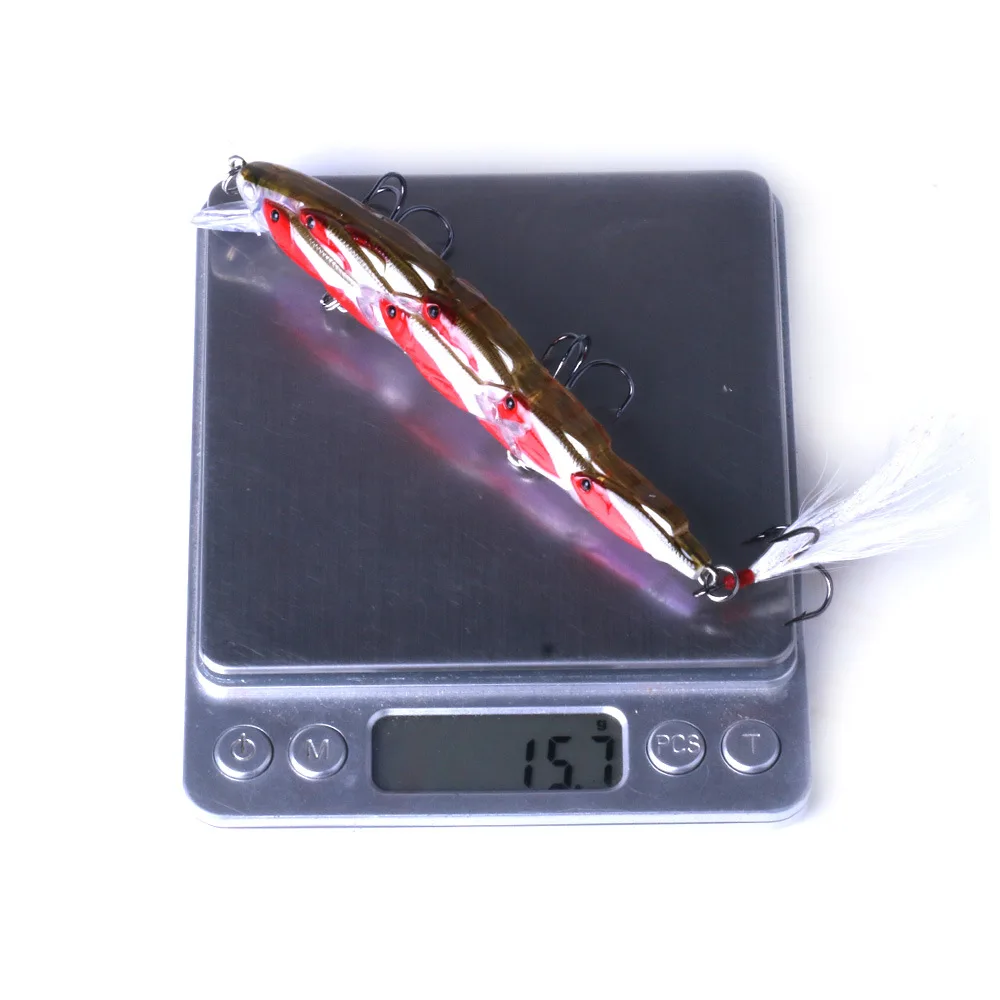 ALASICKA-señuelo de pesca hundido, pececillo japonés Jerk, grupo de peces con anzuelos de plumas, fundición de larga distancia, 11,5 Cm-15,7G - imagen 5