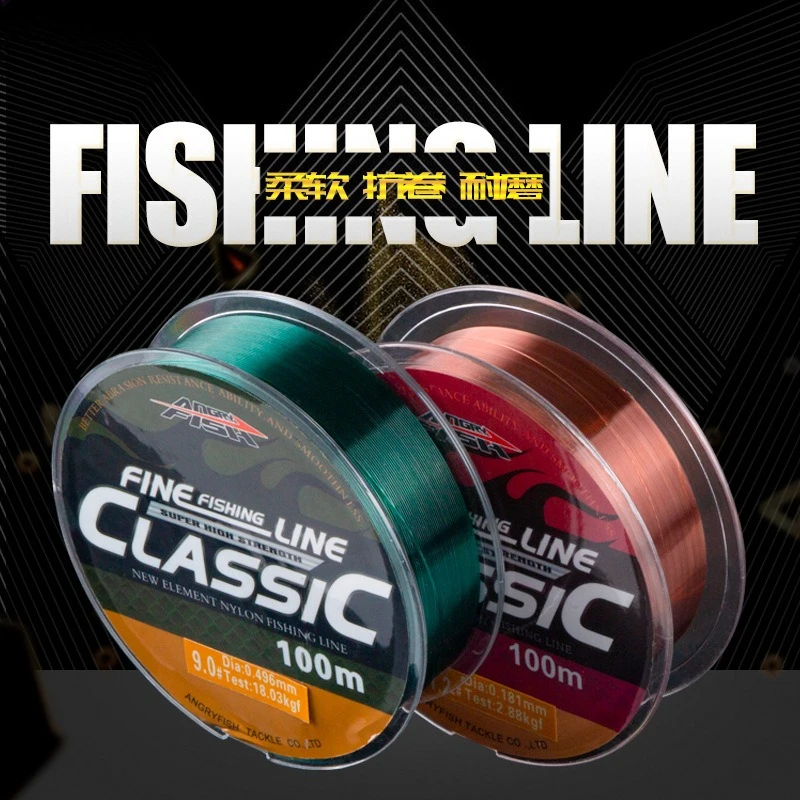 Línea de pesca con revestimiento de fluorocarbono, 2 unidades, 100M, 2,2LB-29,3LB, línea líder de monofilamento de fibra de carbono, línea de hundimiento para pesca de carpa