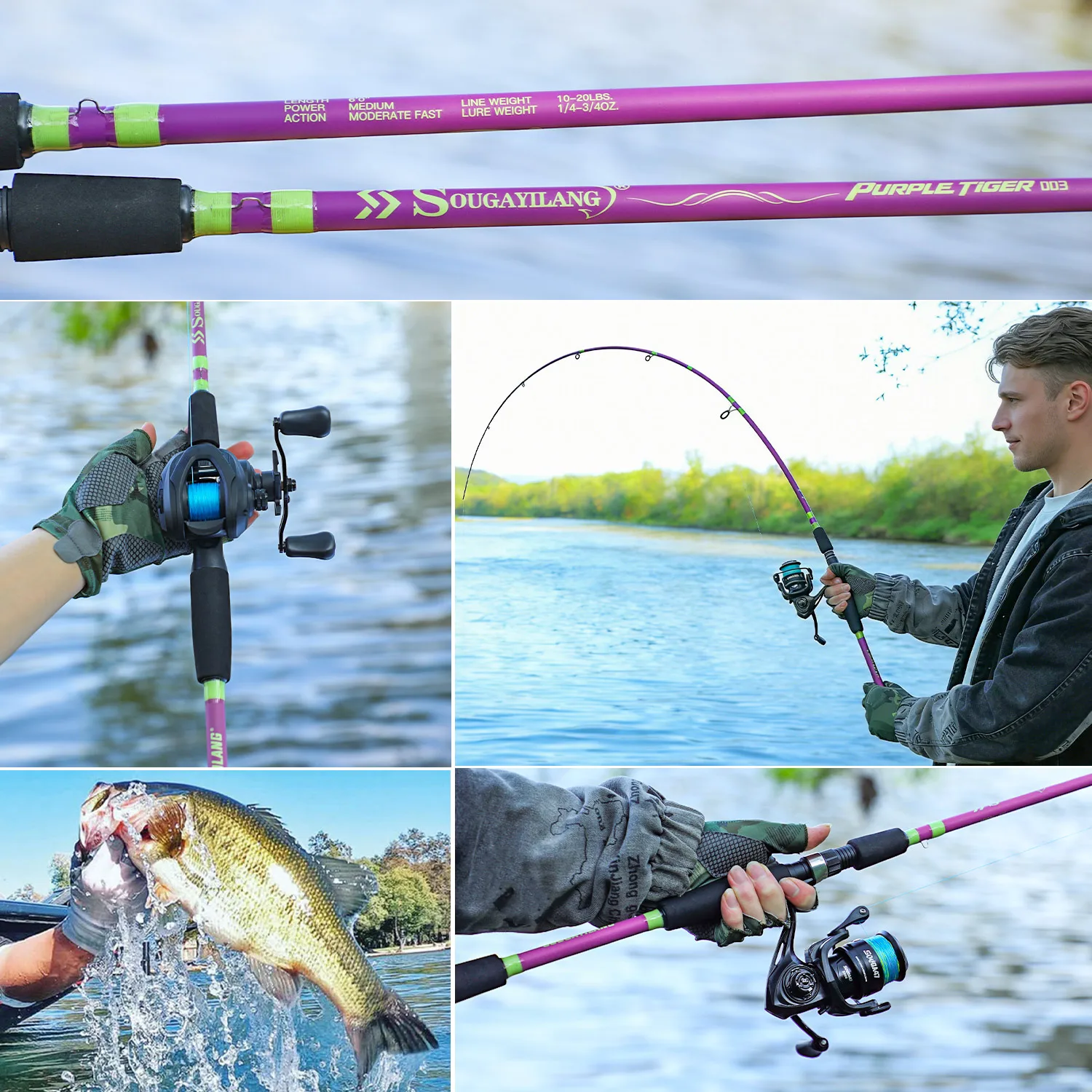 Caña Sougayilang ultrasensible – Mango EVA para pesca de lubina y trucha - imagen 5