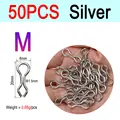 M  Silver 50pcs