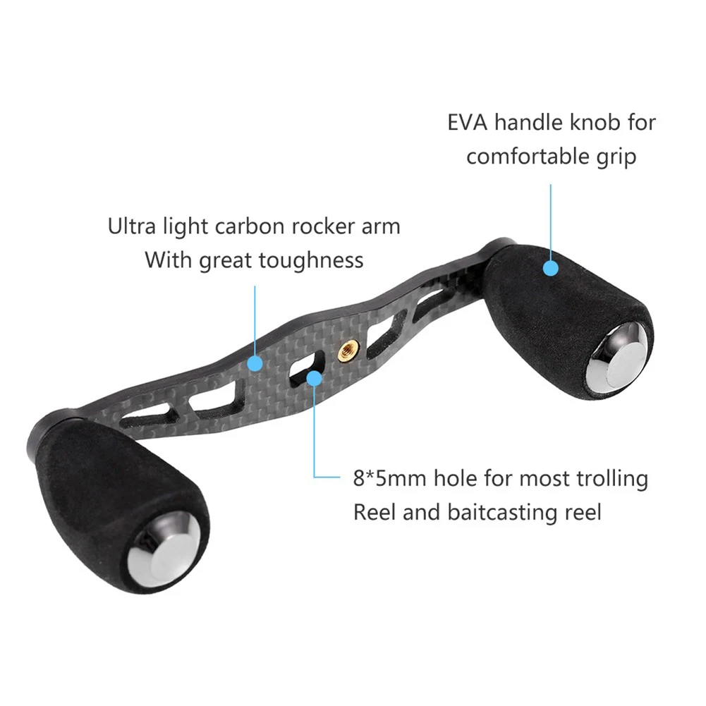 Mango de carrete de pesca duradero de alta calidad, reemplazo de agarre EVA para diestros, perilla de bricolaje de fibra de carbono, balancín - imagen 3