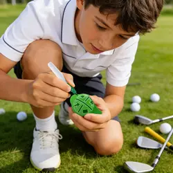 Marcador de líneas para golf reutilizable con plantilla y rotulador