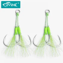 Anzuelos dobles ZYZHE de asistencia – Acero para jigging lento