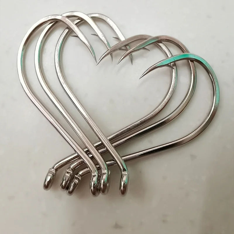 Anzuelos circulares de 50 unidades por paquete, anzuelos de pesca compensados con púas, anzuelo de pesca con ojo convertido, punto de corte, Steelhead Walleye Livebait, anzuelo de mar - imagen 4