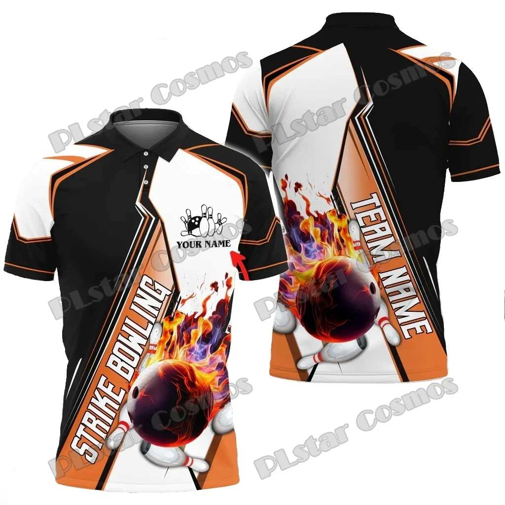 Equipo de jugador de bolos y pines, Polo Multicolor con nombre personalizado impreso en 3D para hombre, Polo informal de verano Unisex Premium PLP64 - imagen 5