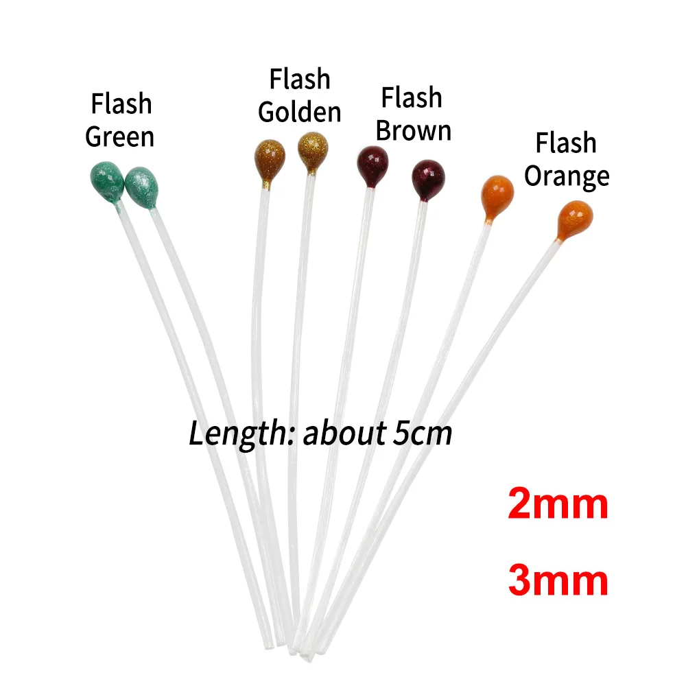 Bimoo 20 piezas-ojos fluorescentes para pesca, Material de atado para moscas de agua salada y Lucio, color naranja, verde, negro y rojo, 2mm y 3mm - imagen 4