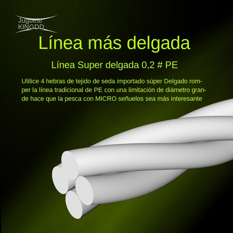 Kingdom Micro Fly 100M 150M línea de pesca trenzada PE 4 hebras 0,2 # /0.4 # /0.6 # Distancia de fundición lejana de 9-12 libras súper rígida y fuerte - imagen 4