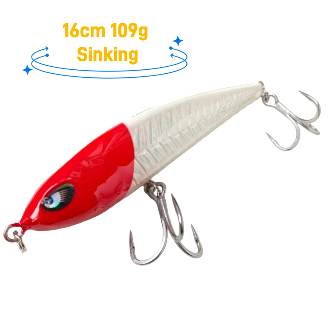 Noeby, 1 unidad, 160mm, 109g, señuelo de pesca con lápiz, cebo duro Artificial que se hunde, Wobbler de superficie para aparejos de pez azul de lubina - imagen 2