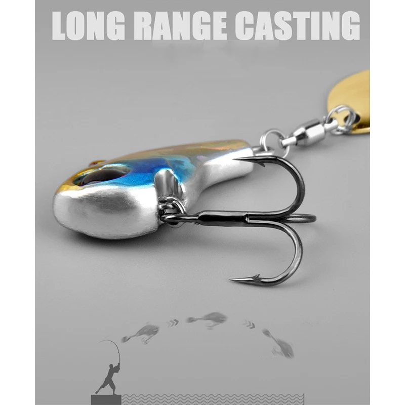 Cebo giratorio que se hunde, plantilla de Metal VIB Chatterbait, señuelo Vatalion de cola giratoria, 2cm, 7g, 2,5 cm, 14g, juego de Wobblers de cuchara para lubina de pesca - imagen 4