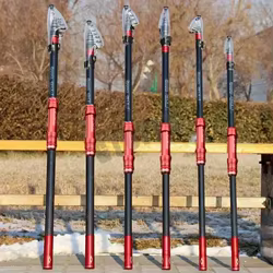 Caña de pescar telescópica, 2,7/3,0/3,6/4,2/4,5 m, caña de Surf de viaje, potencia giratoria 30-250g, lanzamiento de Surfcasting, caña de Baitcasting de carbono