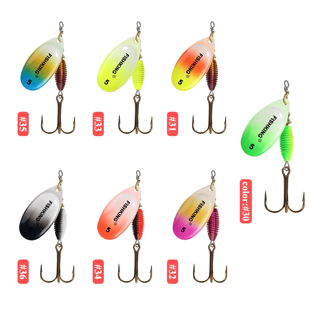 NGB-señuelo giratorio de 7 colores, 4g/4,8g/7g, 10g/14g con anzuelo triple, señuelo tipo cuchara de Metal, señuelo de pesca duro, aparejos de pesca - imagen 3