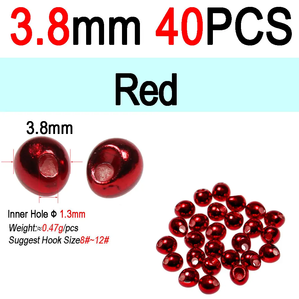 3.8mm Red 40pcs
