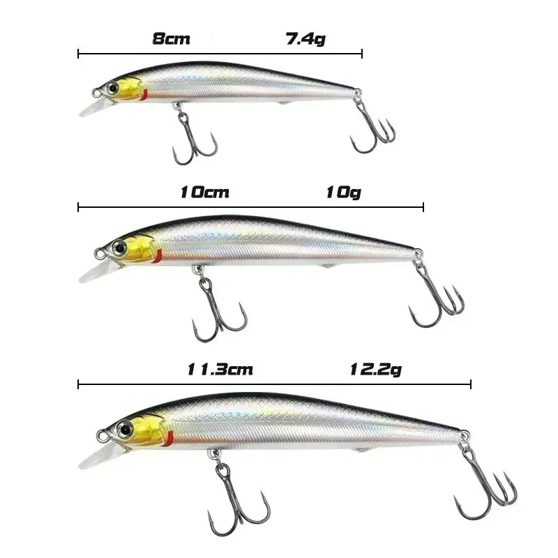 Topwater flotante Minnow Wobblers 7g 10g 12g Señuelos de Pesca cebos artificiales para caminar Swimbait Pesca Crankbait - imagen 2