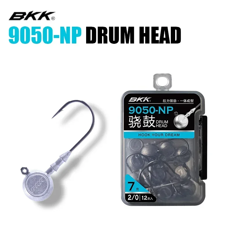 BKK 9050NP Jigheads anzuelos de pesca con cabeza de tambor 10-15 Uds anzuelo de pesca anzuelos de púas anticaída para señuelo cebo de gusano suave para lubina - imagen 5