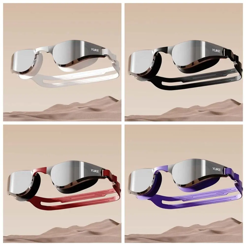 Gafas de natación impermeables, nosepiece desmontable, galvanoplastia, Anti-UV, montura grande de PU, lentes HD, gafas de natación antiniebla - imagen 5