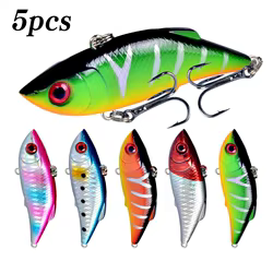 5 uds VIB señuelo de pesca duro Artificial Vibe sin labios plástico vibración hundimiento cebo vibrador