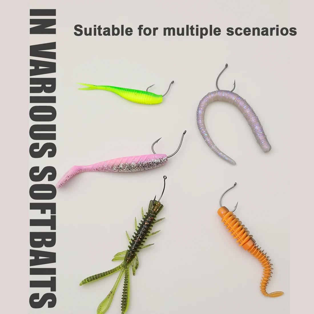 FishTrip 50 Uds anzuelo de tiro caído para señuelo de plástico suave anzuelo de pesca triangular para pesca de lubina - imagen 4