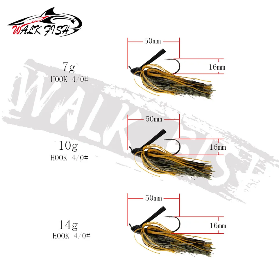 WALK FISH-cebo giratorio de 7G, 10G, 14G, plantilla sin malezas, plantilla para lubina, cebo de pesca, chatterbait Wobbler para aparejos de pesca de lubina - imagen 4