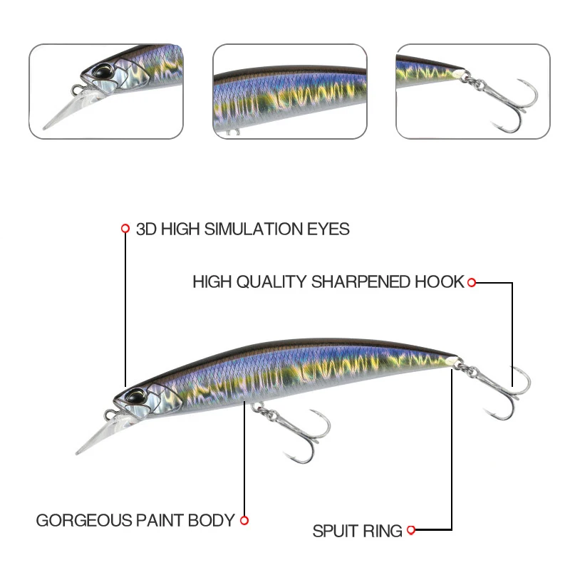 Señuelos de Pesca de mar, pececillo que se hunde de Japón, 28g, 110mm, lubina de agua salada, trucha, cebo duro Artificial, equipo de Pesca de fundición larga - imagen 5