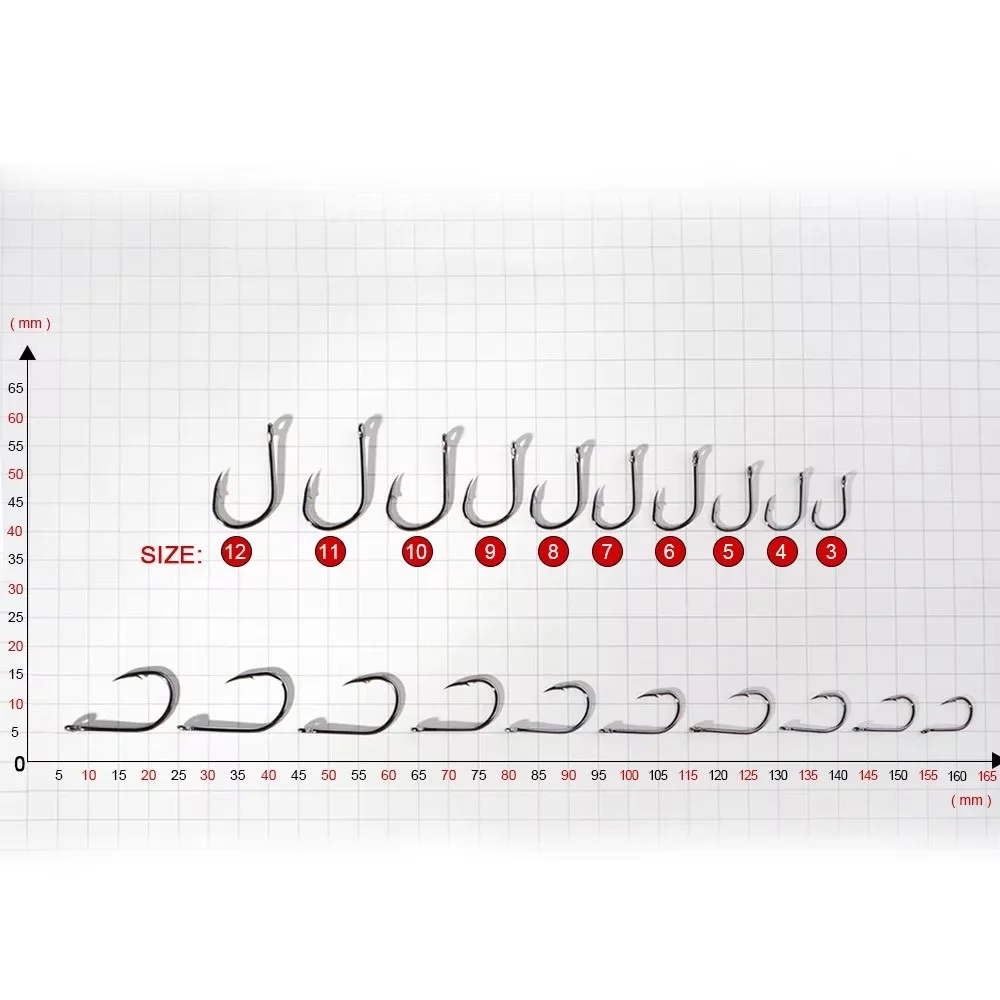 NGB 10 Uds anzuelos de pesca de carpa de acero rico en carbono CHINU 3 # -12 #   Alimentador con púas afiladas, gancho individual con anillo - imagen 4