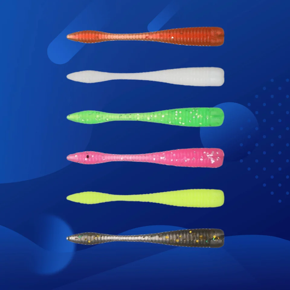 MUKUN 20 piezas Mini señuelo de pesca suave 0,2g/38mm pequeño cebo de silicona Isca plantilla Artificial Wobbler aparejos de pesca de carpa de gusano suave - imagen 4