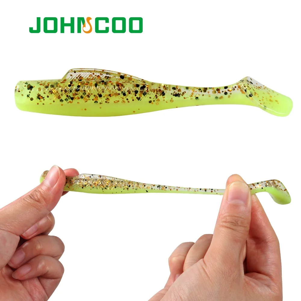 JOHNCOO 6pcsTPR cebo blando 80mm 4,8g cola de paleta suave Swimbait Señuelos de pesca cebo de silicona Artificial Wobblers señuelos blandos - imagen 2