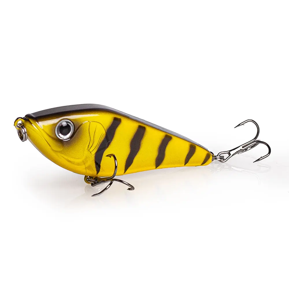 Hanlin 80mm/15,5g hundimiento lento Glide Jerkbait Wobblers señuelo de Pesca almizclado Lucio señuelos para lubina Lucio Pesca cebo duro aparejos
