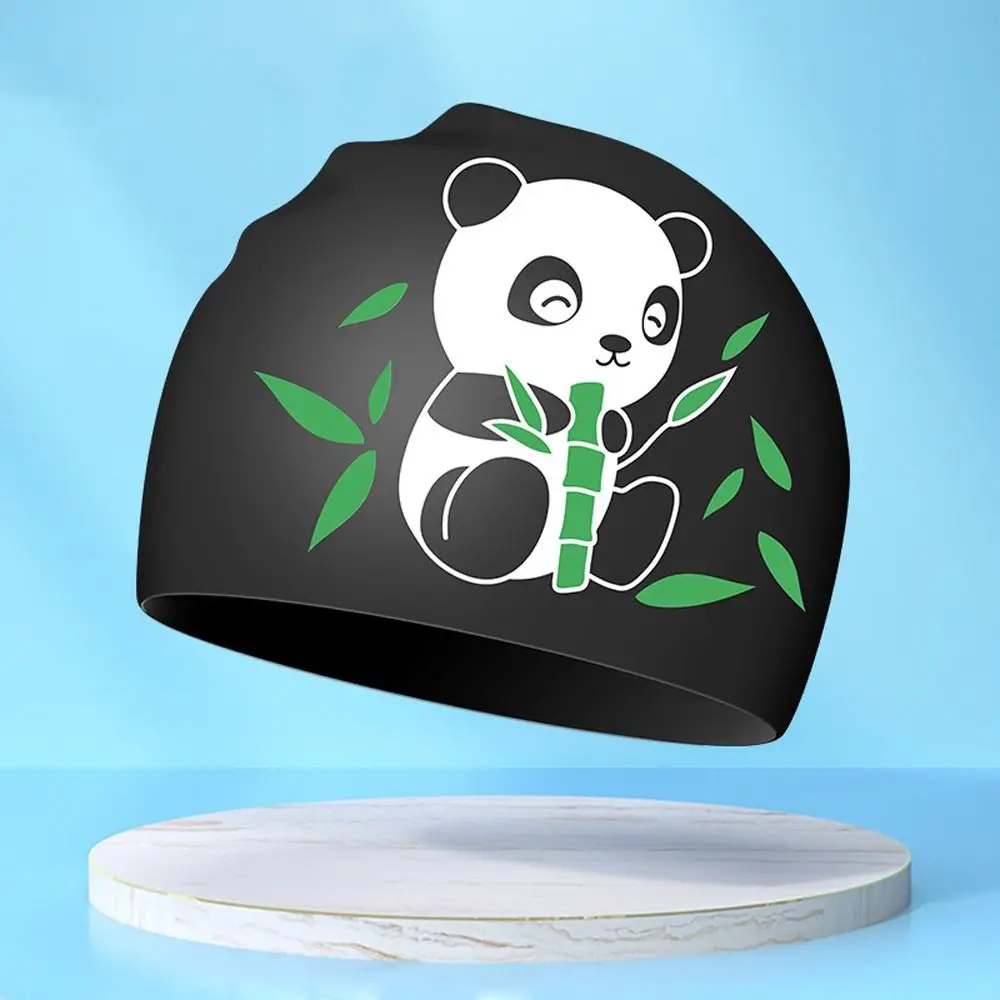 Gorro de natación impermeable para deportes acuáticos para niños, gorro de natación elástico de silicona para chico, protege las orejas, gorros de baño de dibujos animados, gorro Natatorium - imagen 4