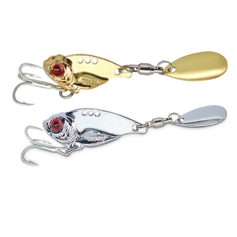 Señuelos de Pesca giratorios Wobblers cuchara de lentejuelas Crankbaits artificiales fácil brillo VIB cebos para Pesca con mosca trucha Pesca - imagen 2