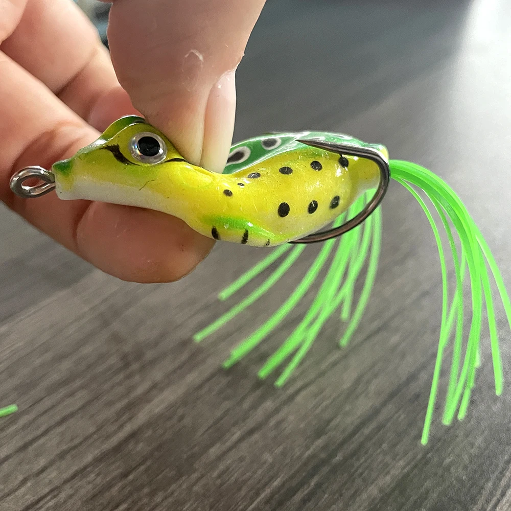 Señuelos de Pesca giratorios, señuelo de rana de 5g, 8g, 12g, cebo de tubo suave, señuelo de pesca de silicona suave con anzuelos de pesca, doble Barba, Topwater - imagen 4