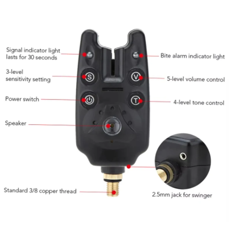 Alarma de picada sumergible Deukio 2 LED con tono ajustable - imagen 3