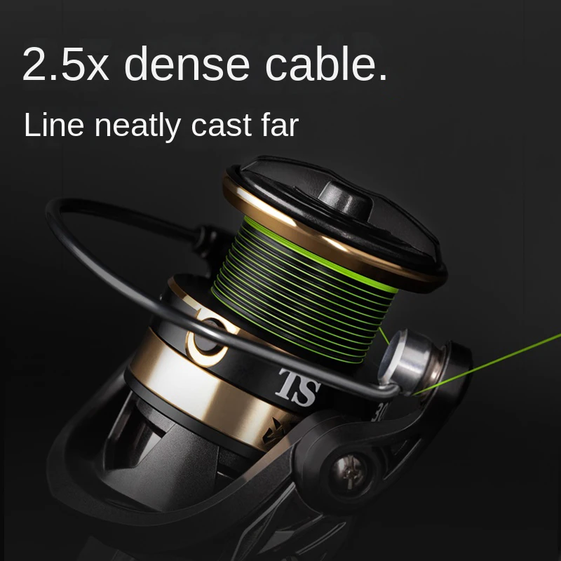Carrete de pesca para niños TS500-7000 para agua salada, mango de carrete de Metal para agua dulce, aparejos de pesca intercambiables izquierdo/derecho para trucha y carpa - imagen 5
