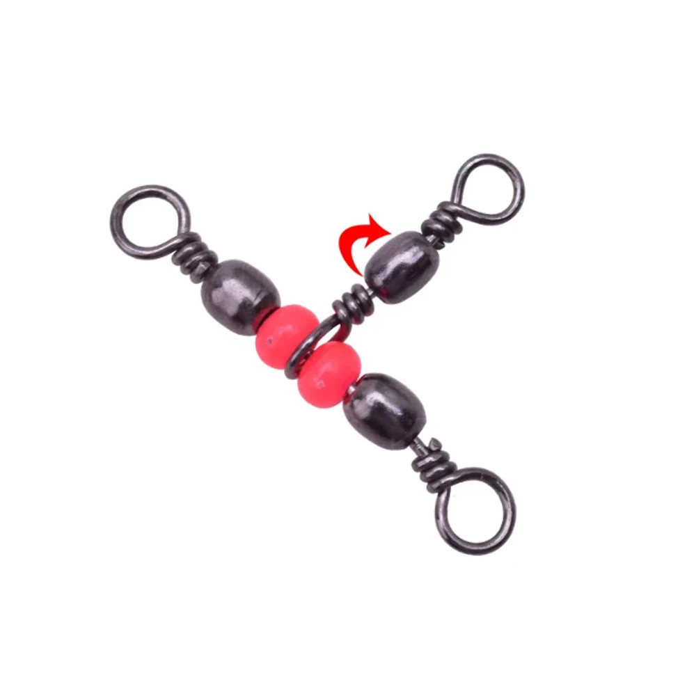 Conector de pesca de 30 piezas, aparejos giratorios de tres vías, anillo giratorio con cuentas para sedal de señuelo de anzuelo, accesorios de pesca - imagen 2