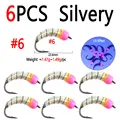 6pcs Silvery Size 6