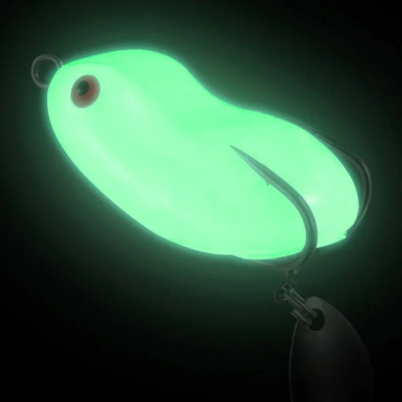 OUTKIT-Mini señuelo de pesca de rana suave, cebo giratorio con lentejuelas de Metal, doble gancho, rana trueno, Bait7/12g, Wobblers Topwater Swimbait - imagen 5