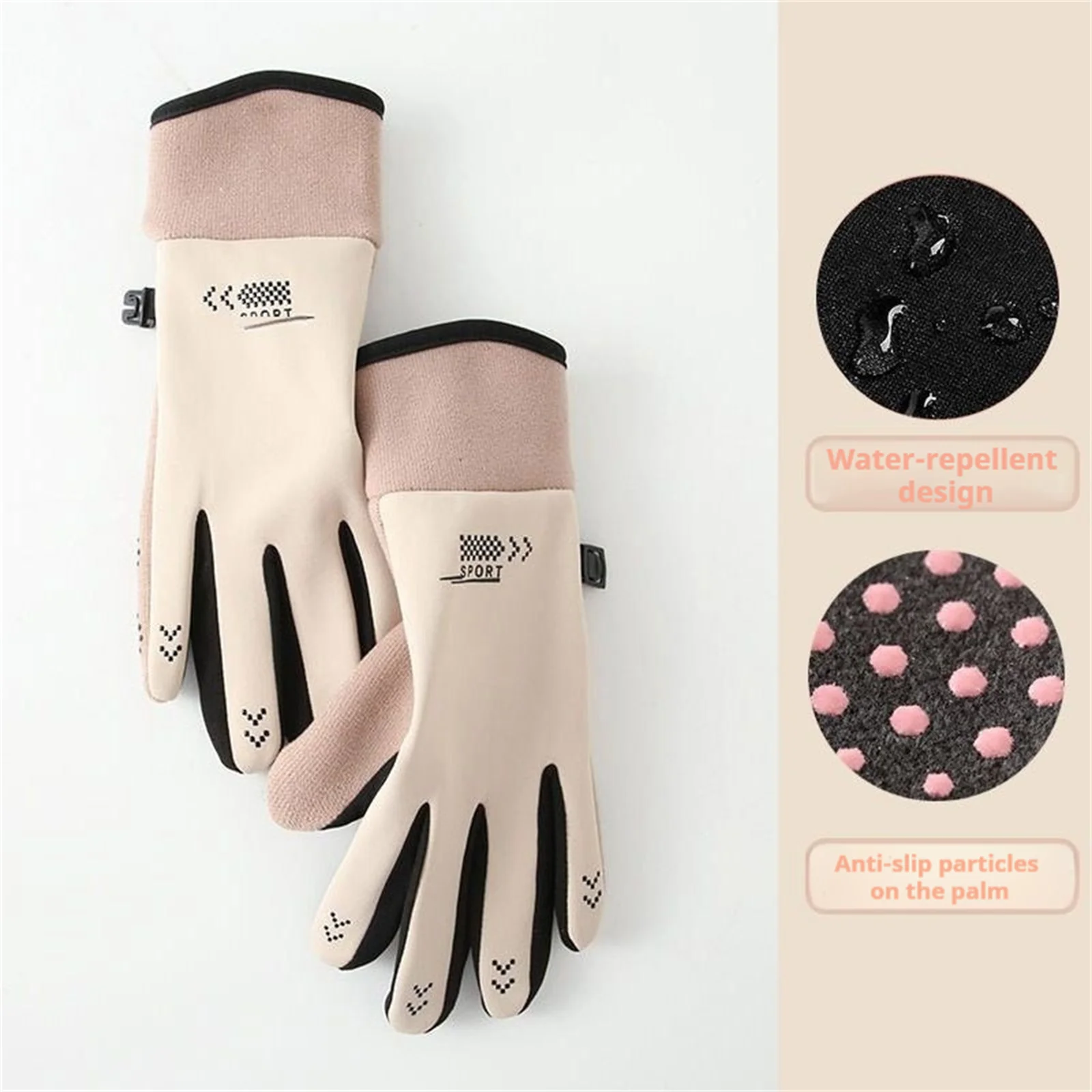 Guantes de pesca para mujer, manoplas a prueba de viento para invierno y otoño, para exteriores, ciclismo, Camping, viajes, esquí, guantes de terciopelo con pantalla táctil, 1 par - imagen 3