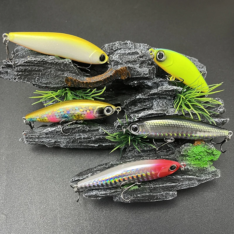 Señuelo de pesca con lápiz de 13g y 70mm, cebo adhesivo que se hunde, ojos 3D, cebo Artificial de fundición larga, pececillo Wobbler, lubina, accesorios de pesca - imagen 5