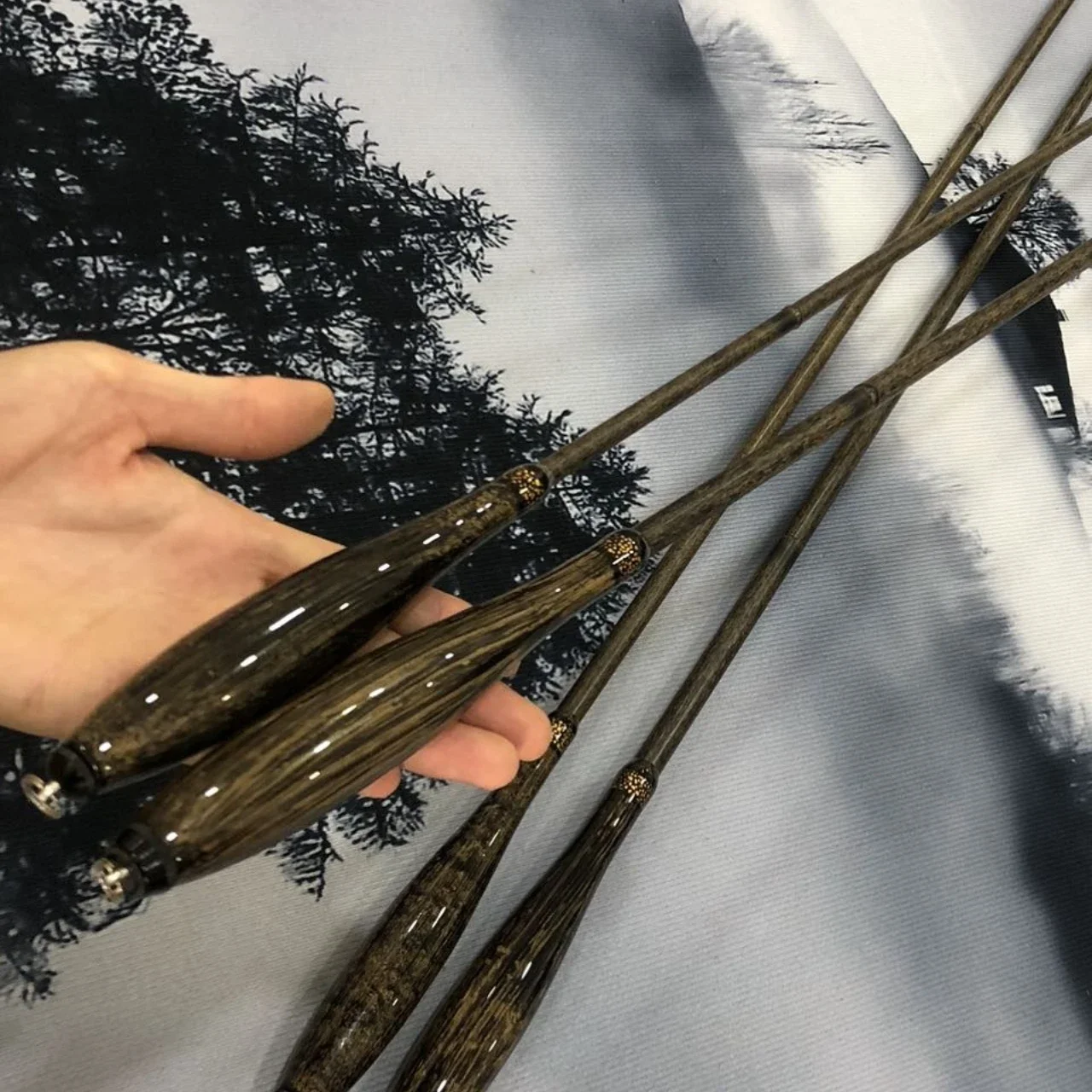 Caña de pescar de bambú de imitación de alto carbono, caña de pescar de mano, súper ligera, Superfina, 37 tonos, 2,7-6,3 M - imagen 2