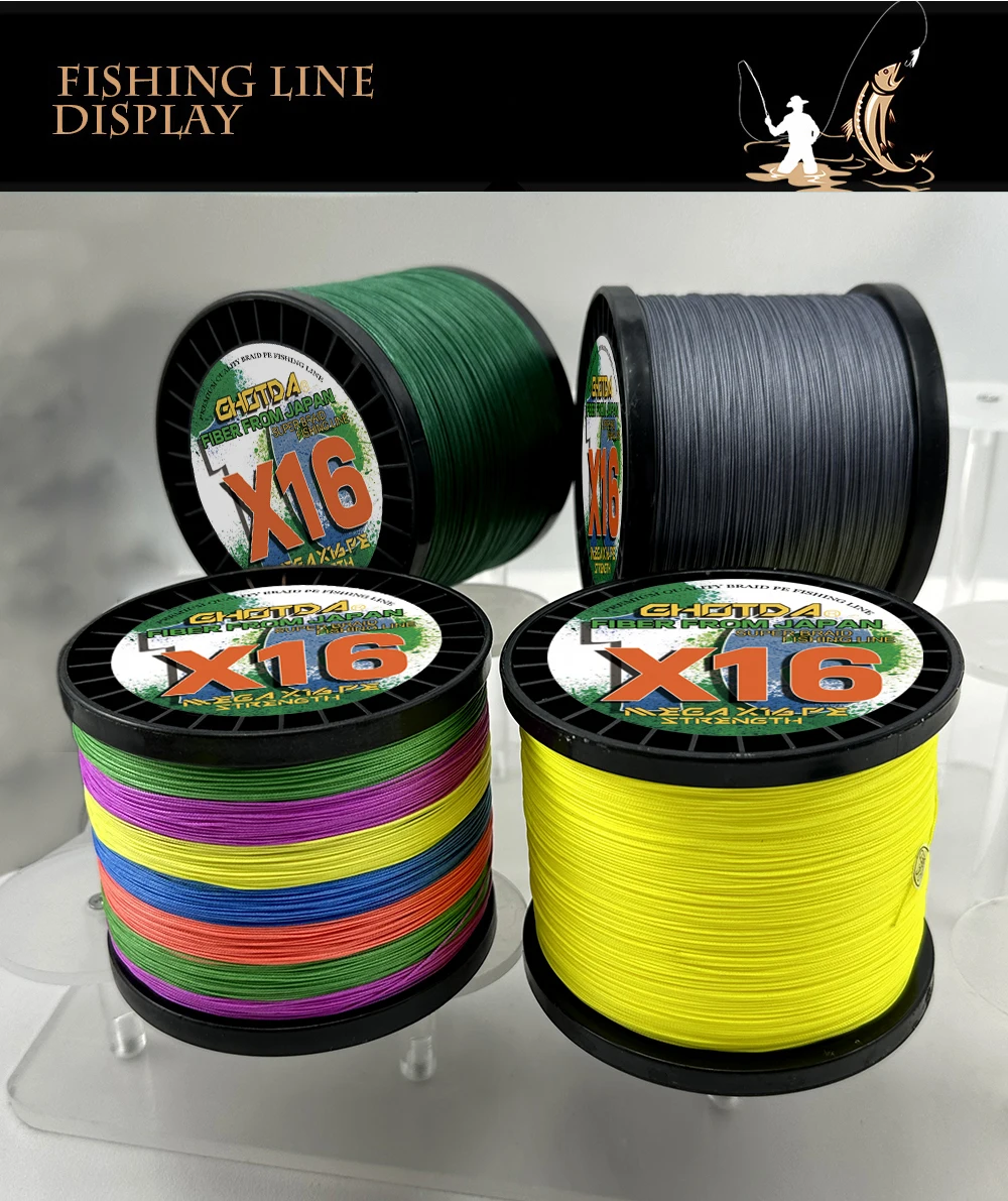 Explore el mundo vibrante de la pesca con nuestra colorida línea de pesca trenzada X16