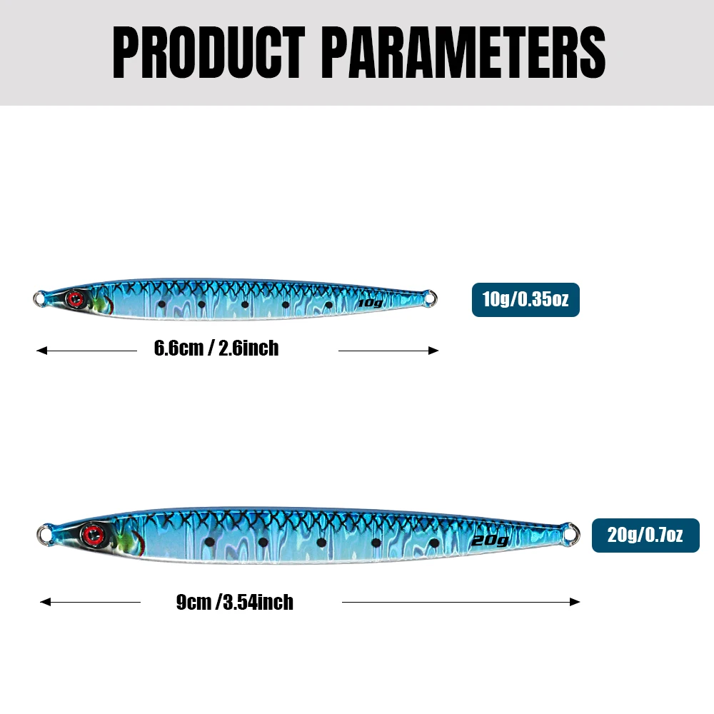 JIGGING PRO 10g 20g deslizador de sardina Micro plantillas pesca en agua salada Shore Jigging señuelo plantilla de Metal - imagen 2