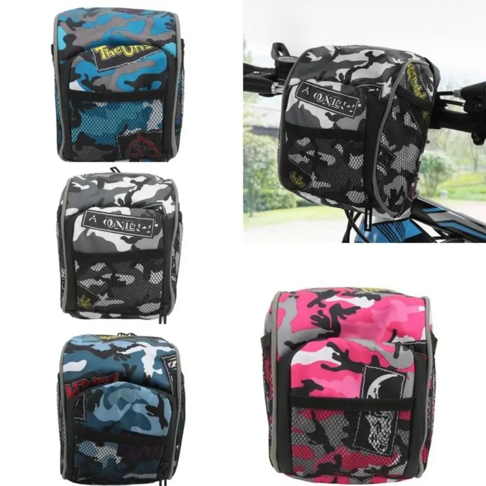 Bolsa para manillar de ciclismo de gran capacidad, bolsa de almacenamiento de tubo frontal de bicicleta ajustable de montaje rápido, impermeable, multifuncional