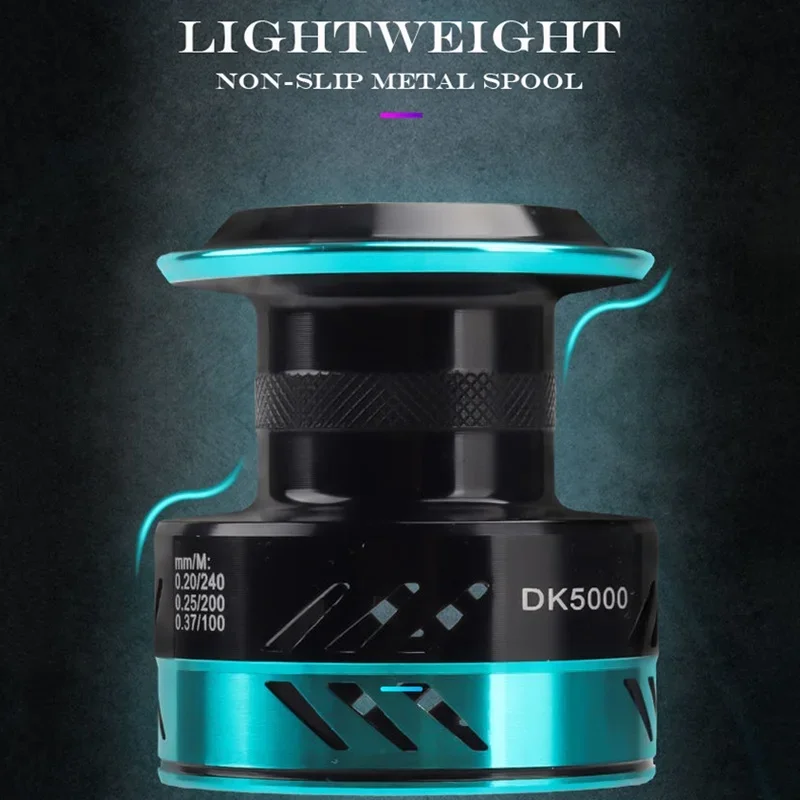 Serie DK, relación de engranaje 4,8:1/5, 2:1, arrastre máximo de 22 libras, carrete de Metal CNC, carrete de pesca giratorio, para agua dulce y salada - imagen 5