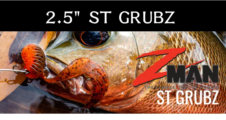 ZMAN GRUBZ-cauda rizadora de 2,5 pulgadas, hilo de gusano bifurcado, cola múltiple resistente a desgarros, cebo suave, cola rizadora, gusano Ned, pesca - imagen 4