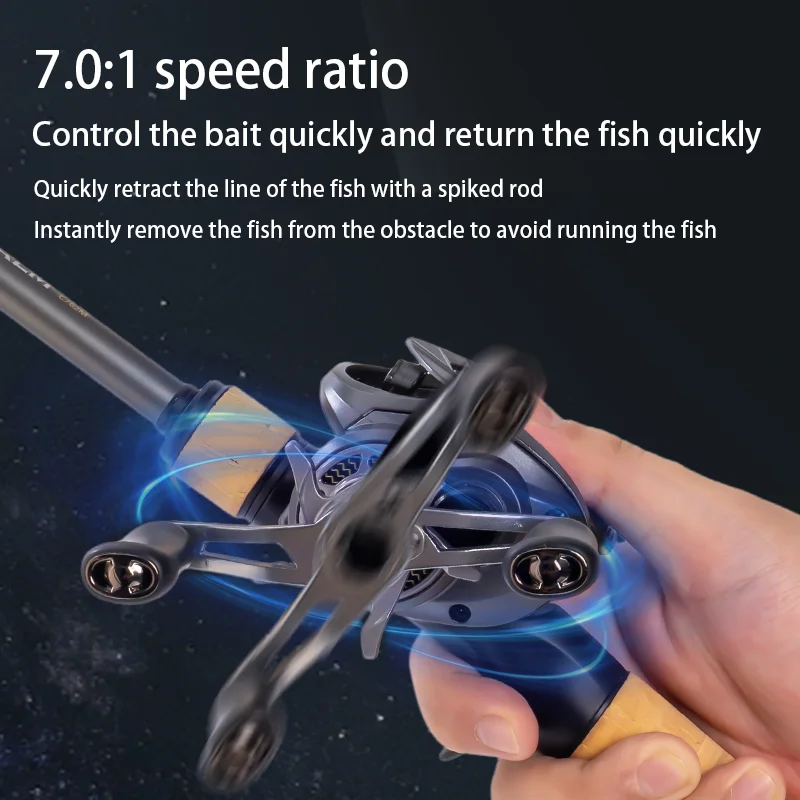Carretes de pesca DEUKIO con Control Digital, carretes de pesca ultraligeros de 155g, relación de engranaje 7,0:1, arrastre máximo de 4KG, 5 + 1 rodamientos de bolas, bobina de pesca - imagen 5