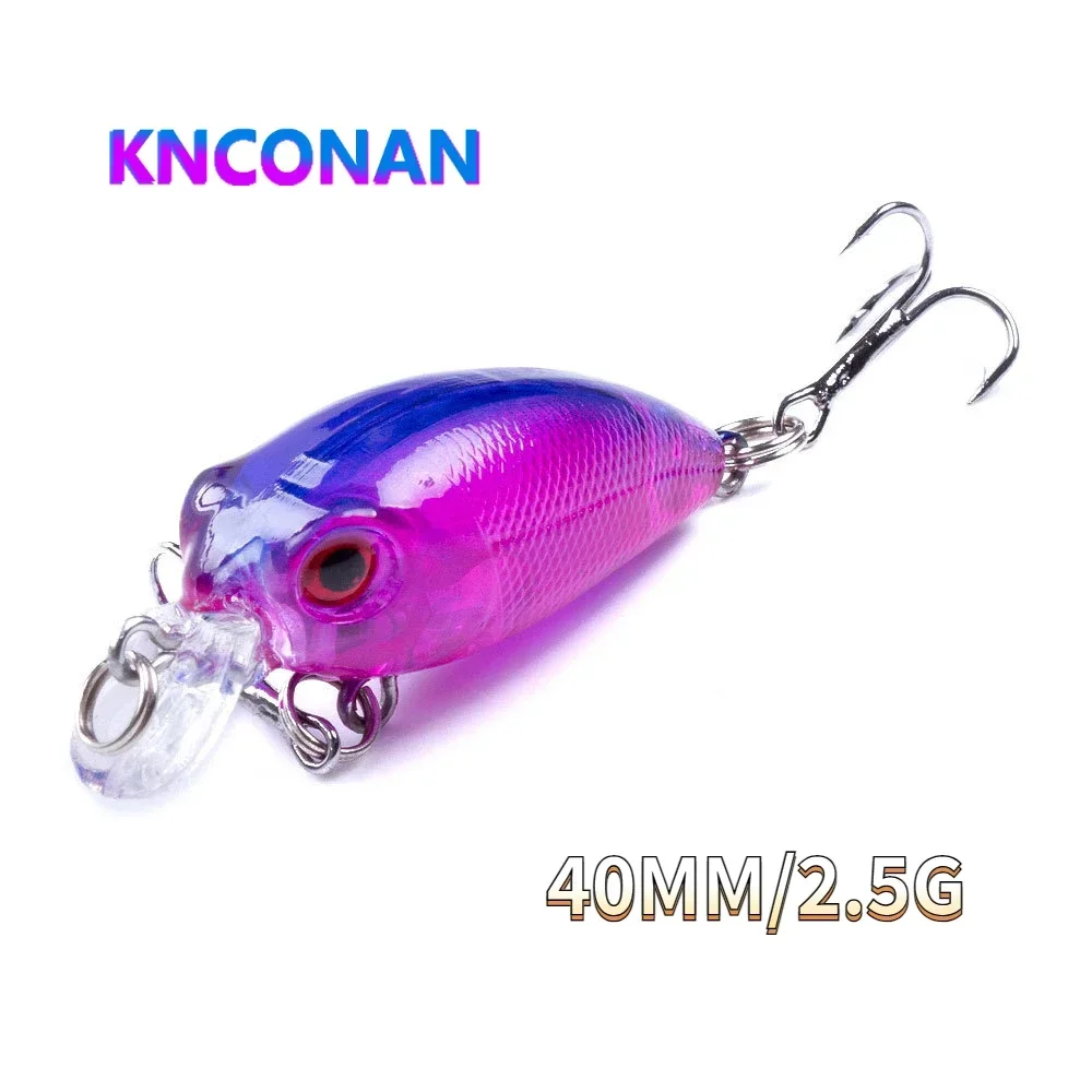 Señuelos de pesca de 40MM y 2,5G, cebo de buceo profundo poco profundo, Crankbait, cebos duros oscilantes para lubina, trucha, agua dulce y salada - imagen 2