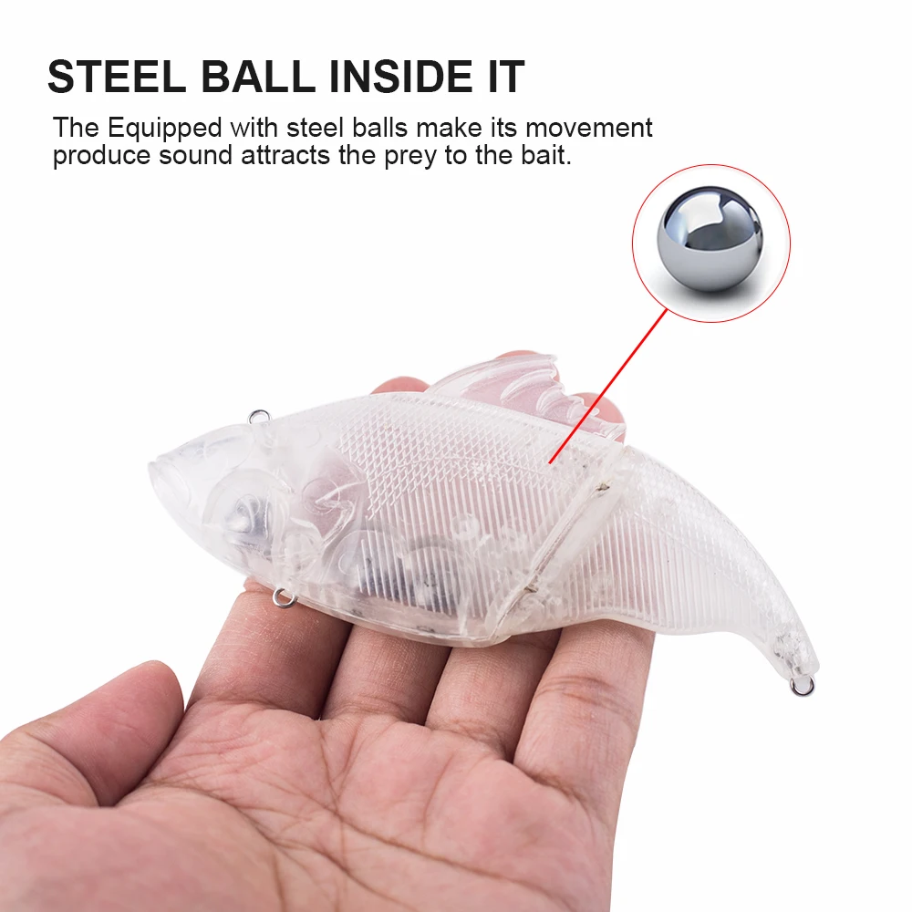 Hanlin-Señuelos de Pesca en blanco, 2/5 piezas, 10,5 cm, 35g, sin pintar, Crankbait, Swimbait multiarticulado - imagen 4