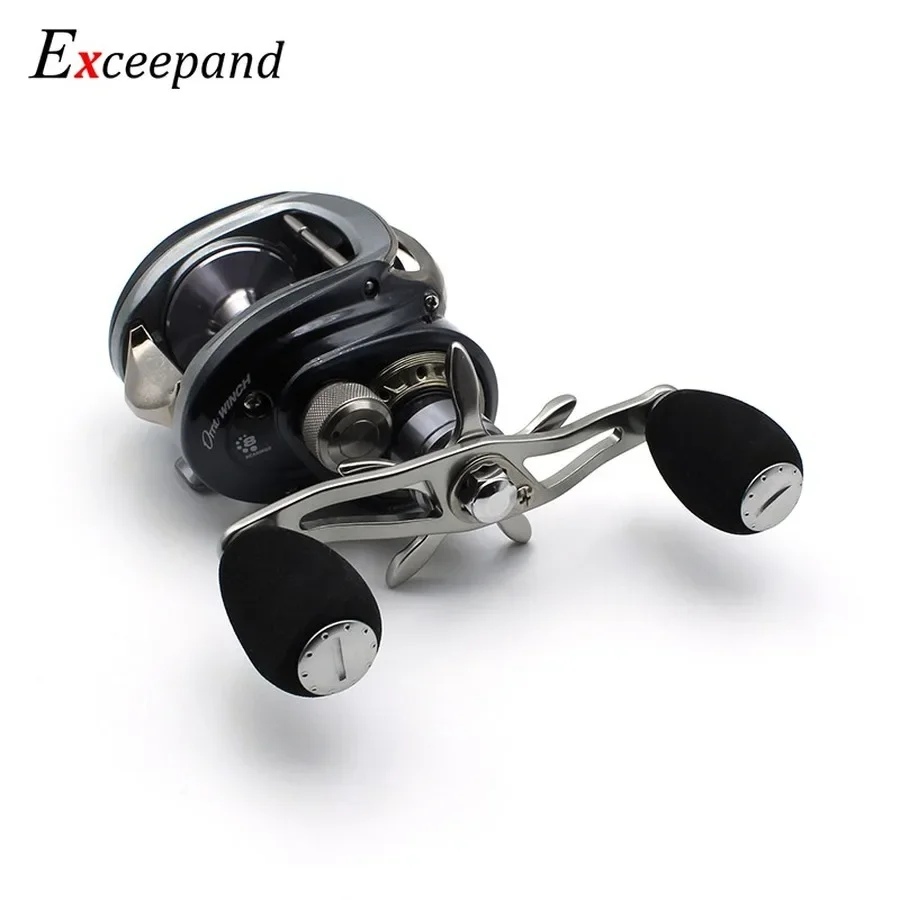 Exceepand-mango de carrete de pesca Baitcasting de perfil bajo para Abu Garcia Daiwa, perillas ovaladas EVA negras, accesorios de repuesto, 95mm - imagen 5