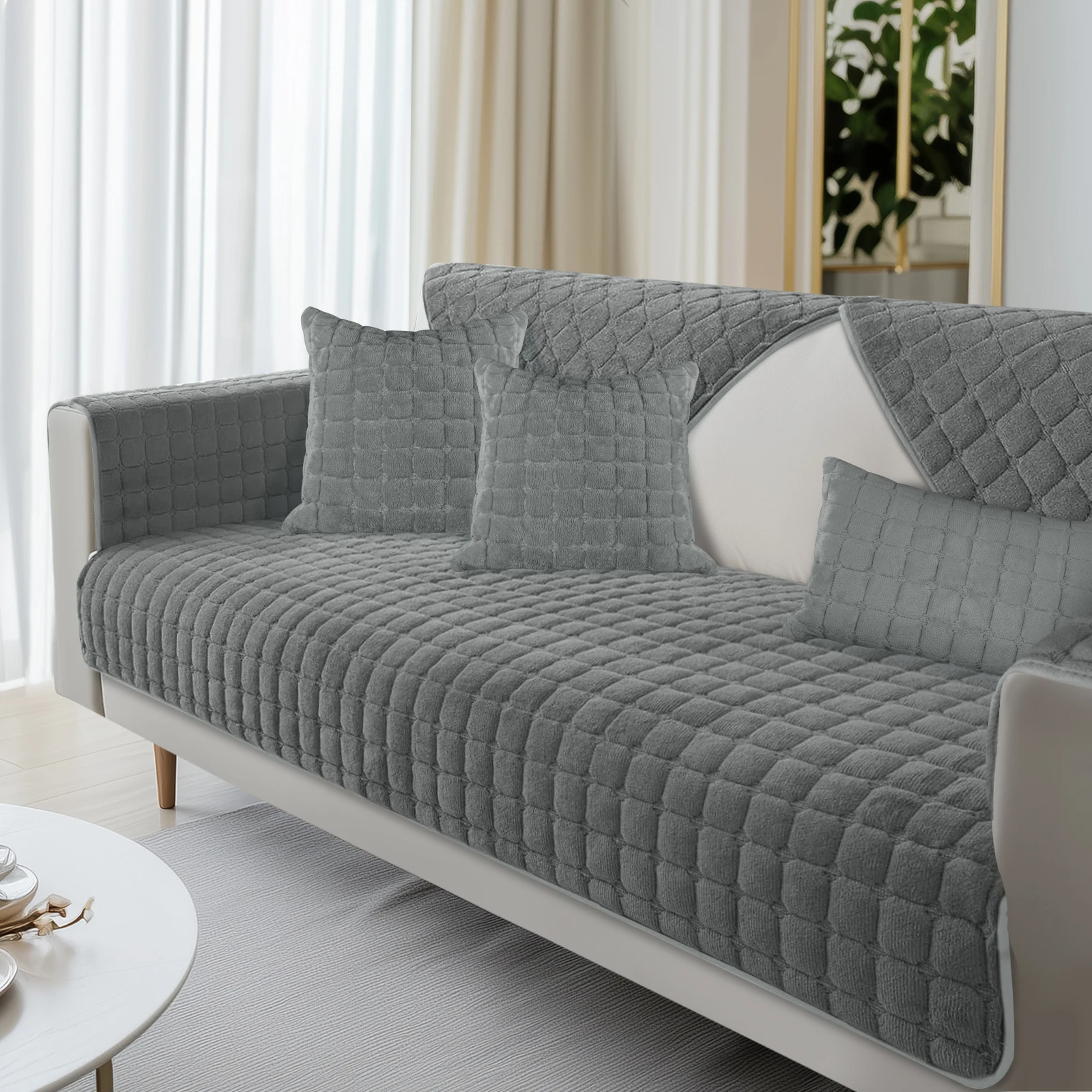 Funda de almohada de terciopelo de franela, funda de cojín decorativa suave y sólida para sofá, dormitorio, coche, hogar, 45x45cm/30x50cm, funda de almohada acogedora - imagen 3