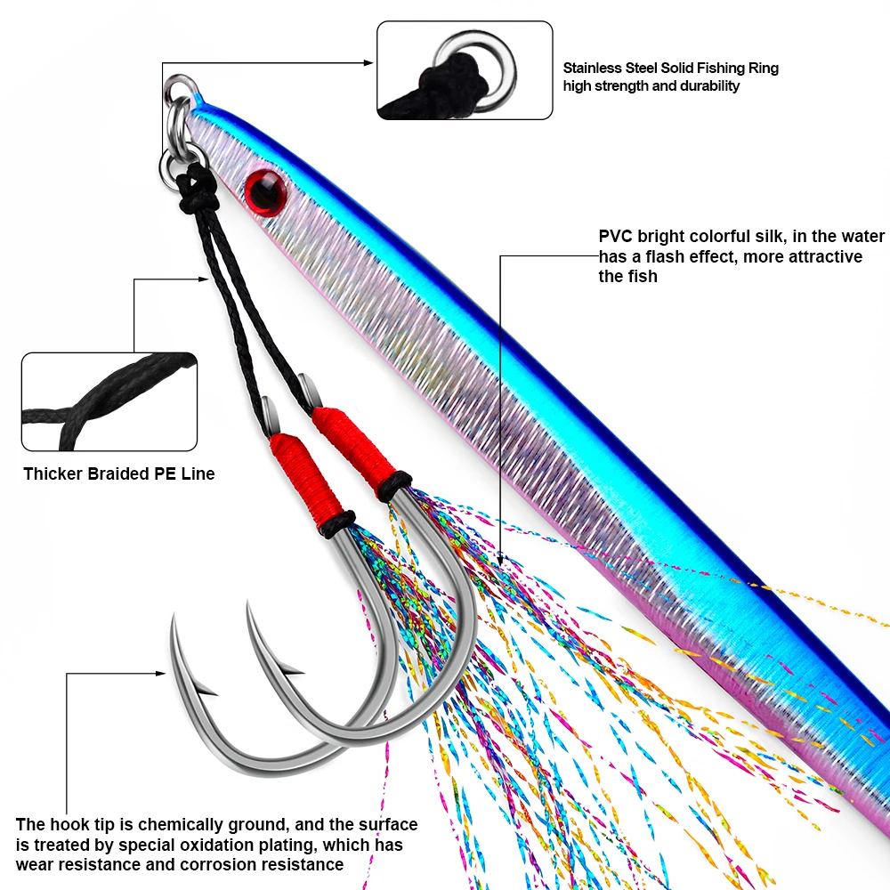 Anzuelos verticales multicolores - Acero carbono para pesca - imagen 3